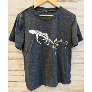 Funny Skeleton Kitty Cat Boop Tee T-shirt sz s EUC